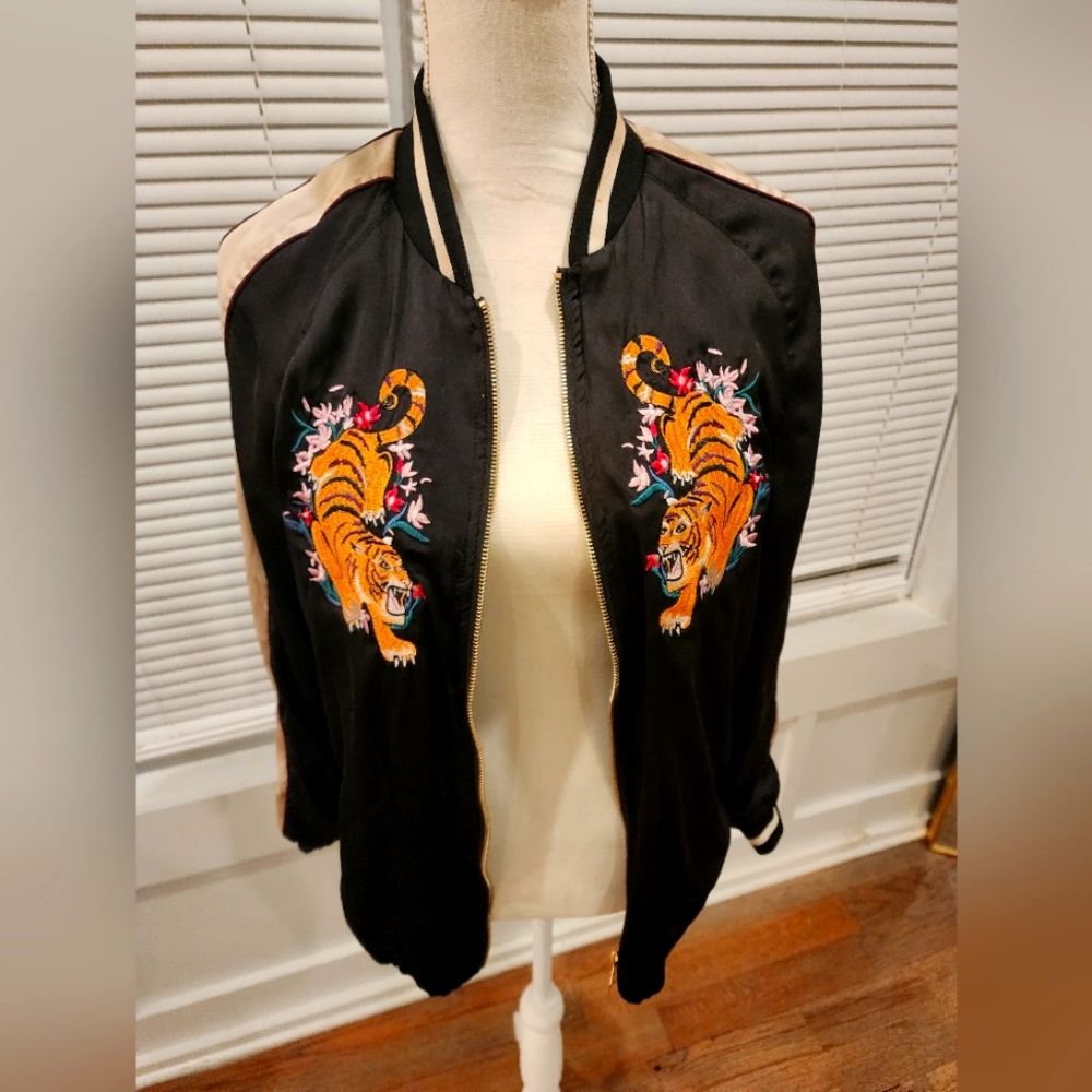 Used h&m divided satin varsity style jacket